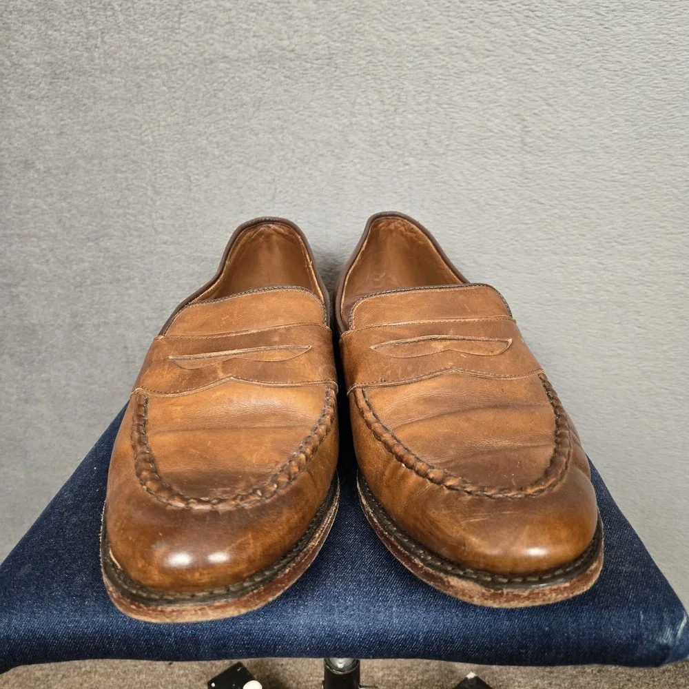 Allen Edmonds Randolph Penny Loafer Brown Leather Shoes Bench Welt Oxford Sz 10D